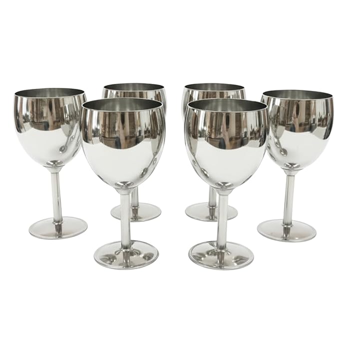 SS Wine Glasses -Pack of 6 Silver