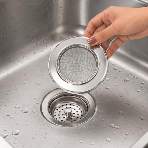 Stainless Steel Kitchen Sinc Strainer, Sinc Drain Cover, Sink Jali, Sink Drain Filter Jali, Waste Coupling (11 cm) (2pcs)