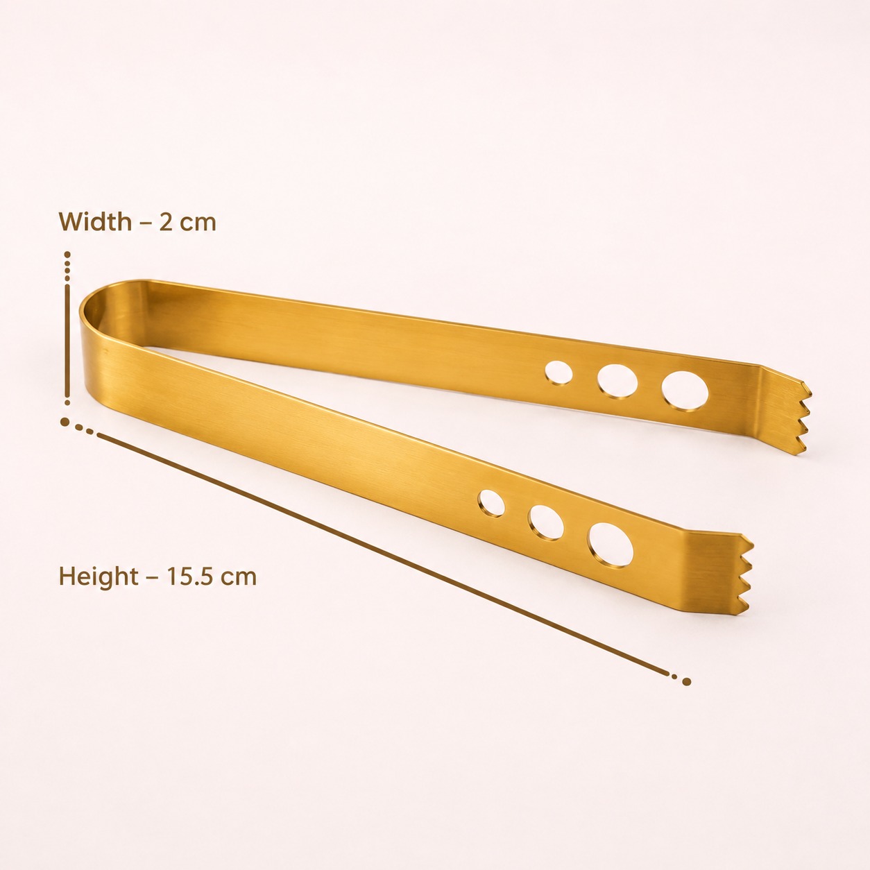 Stainless Steel Golden Ice Tong for Ice Cubes, Sugar, Snacks & Buffet Serving | Heavy Duty Anti-Slip Ice Cube Tongs for Kitchen, Bar, Party & Cocktail Accessories