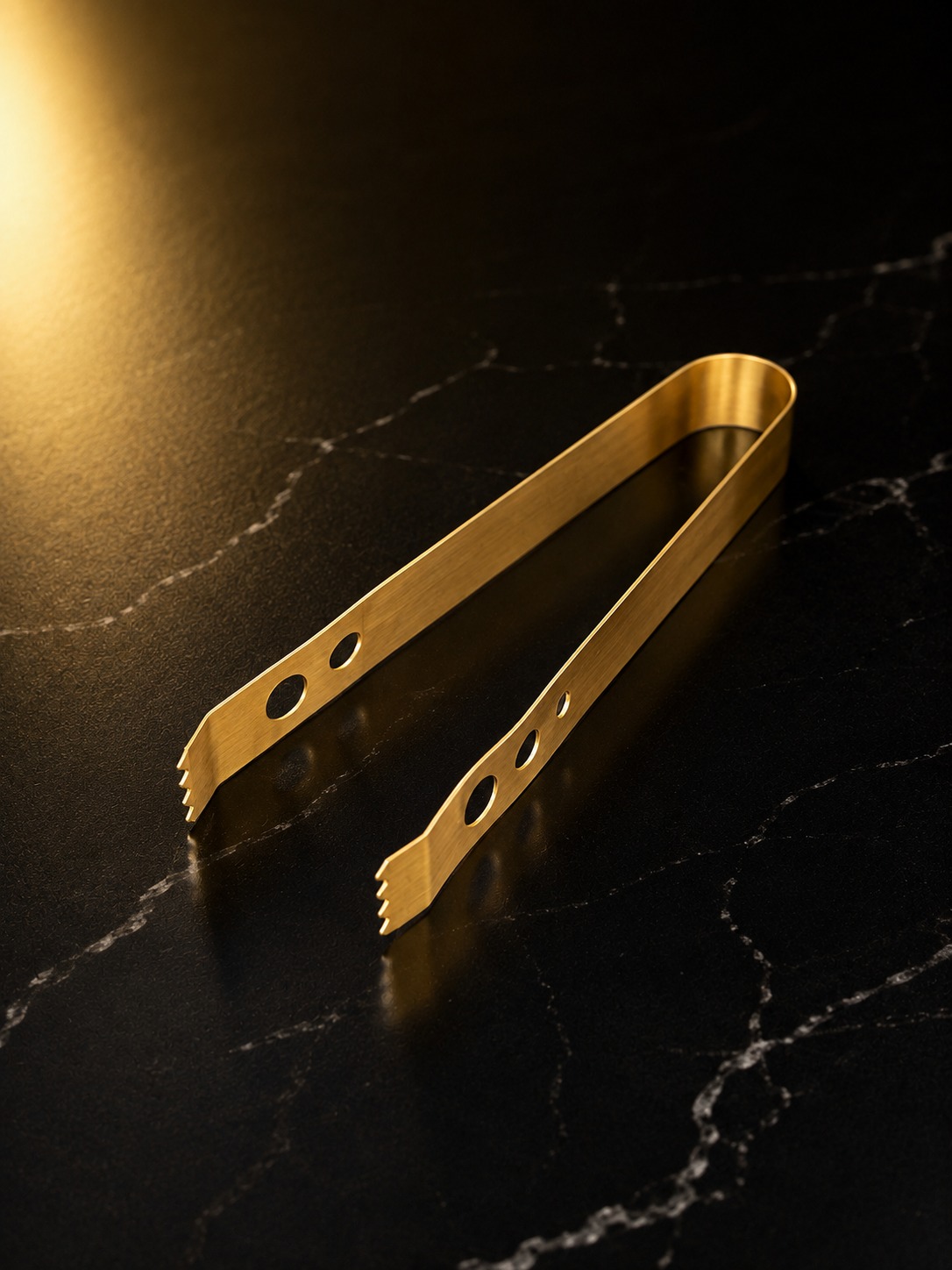 Stainless Steel Golden Ice Tong (Pack of 2) for Ice Cubes, Sugar, Snacks & Buffet Serving | Heavy Duty Anti-Slip Ice Cube Tongs for Kitchen, Bar, Party & Cocktail Accessories