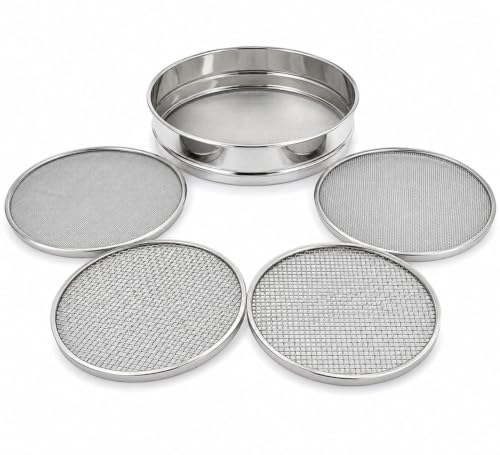 3-in-1 Atta Chalni, Multipurpose Stainless Steel Flour Sieve, Flour Chhalni, Atta Channi, Multipurpose Mesh Sieve for Flour, Maida & Spices, Pack of 3 (10Inch (4-in-1))