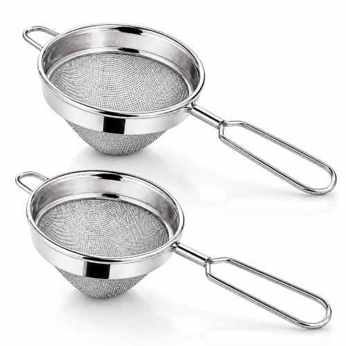 Stainless Steel Tea Strainer Conical Shape (Size 7cm), Stainless Steel Tea Strainer Set,Heavy Duty Chalani, Coffee Strainer, Tea Filter Stainless Steel, Fine Mesh x2pcs